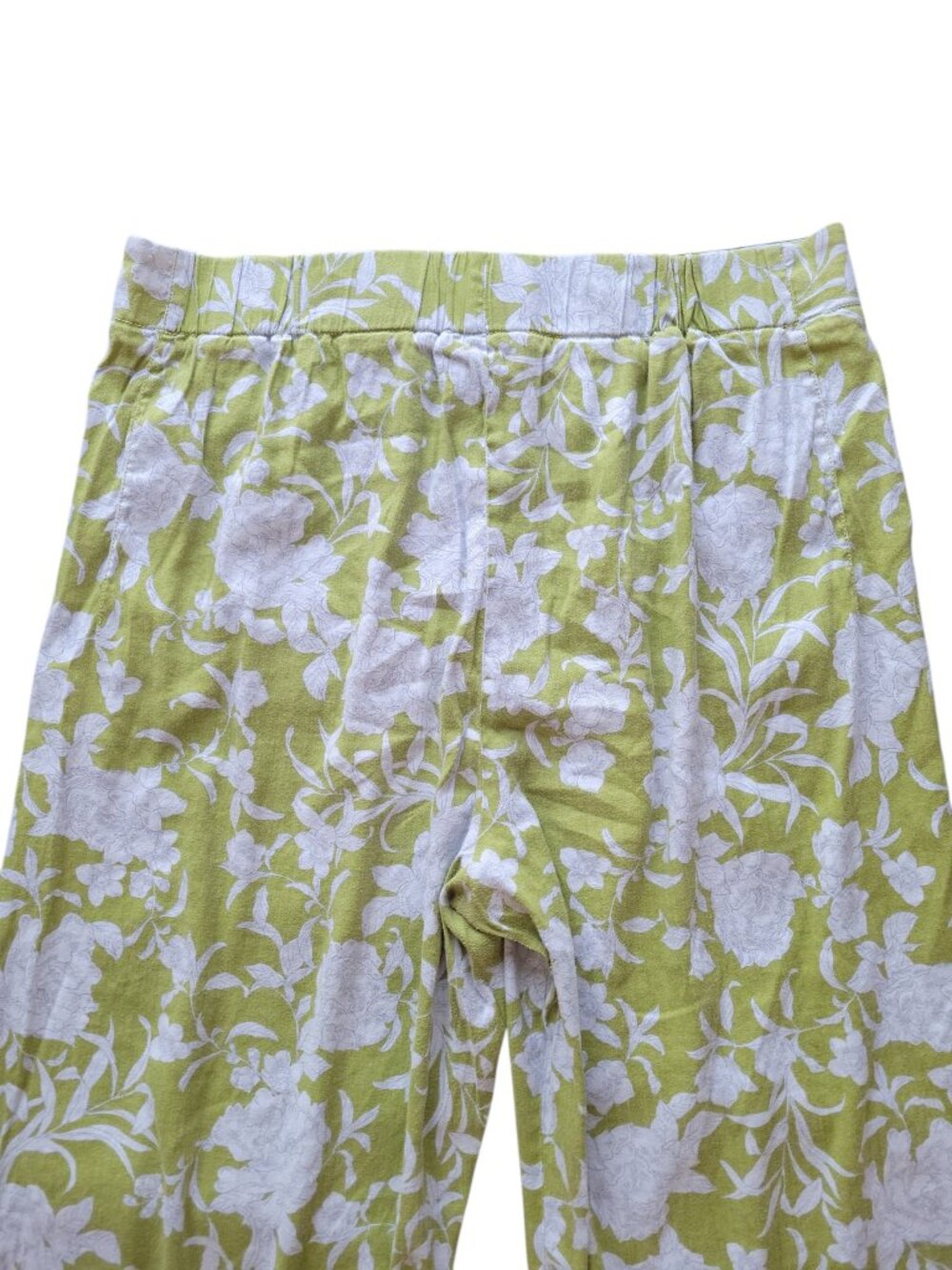 Maeve by Anthropologie Green and Blue Leaf Print London Wide Leg Pants Size XL - Picture 8 of 12
